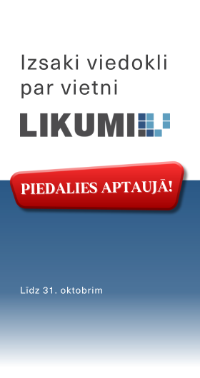 Izsaki viedokli par vietni Likumi.lv - Piedalies aptaujā! Līdz 31. oktobrim